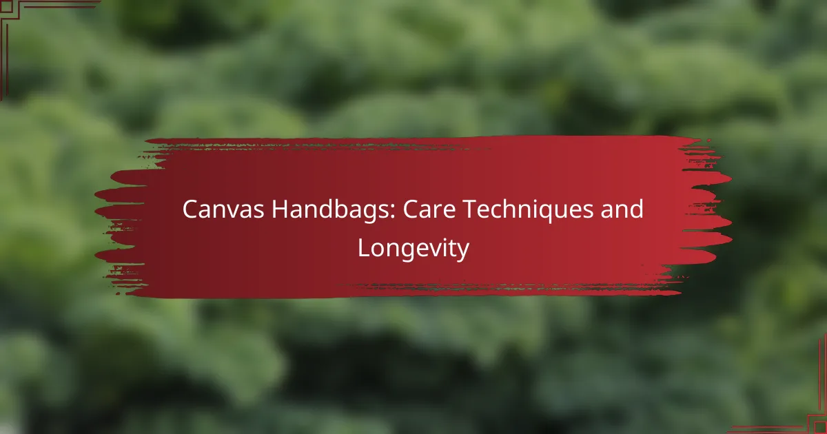 Canvas Handbags: Care Techniques and Longevity