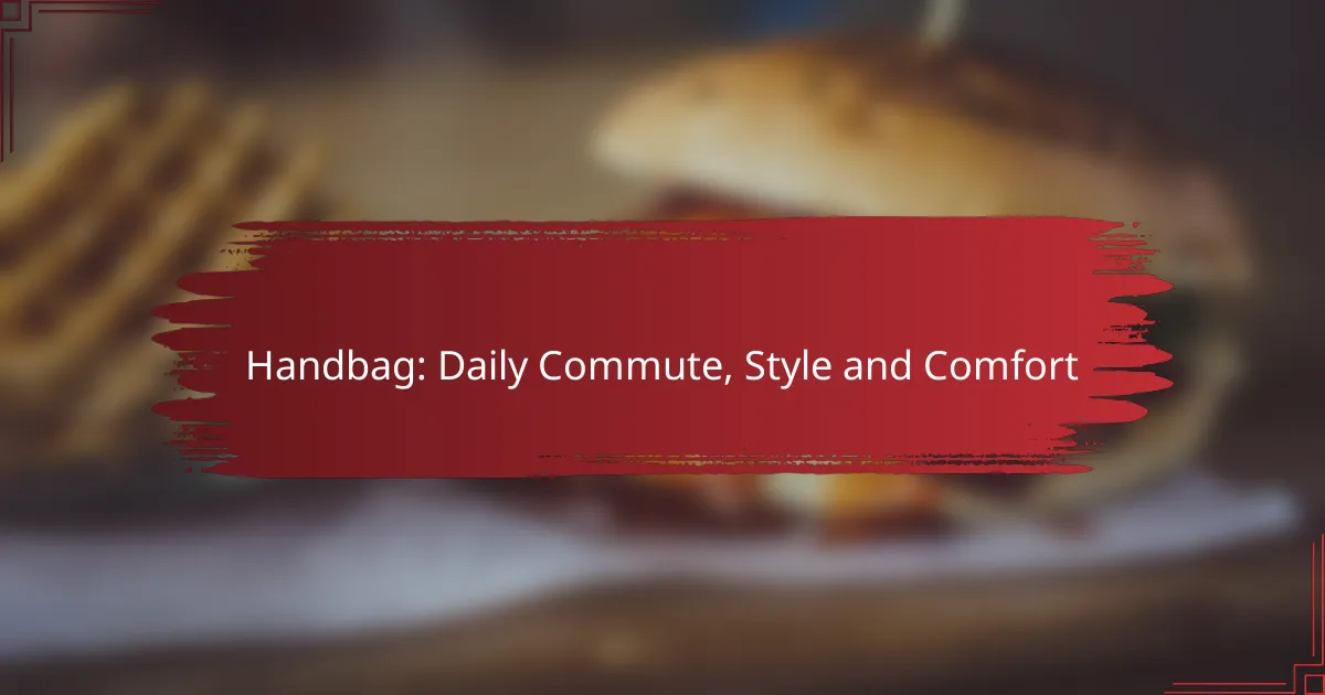 Handbag: Daily Commute, Style and Comfort