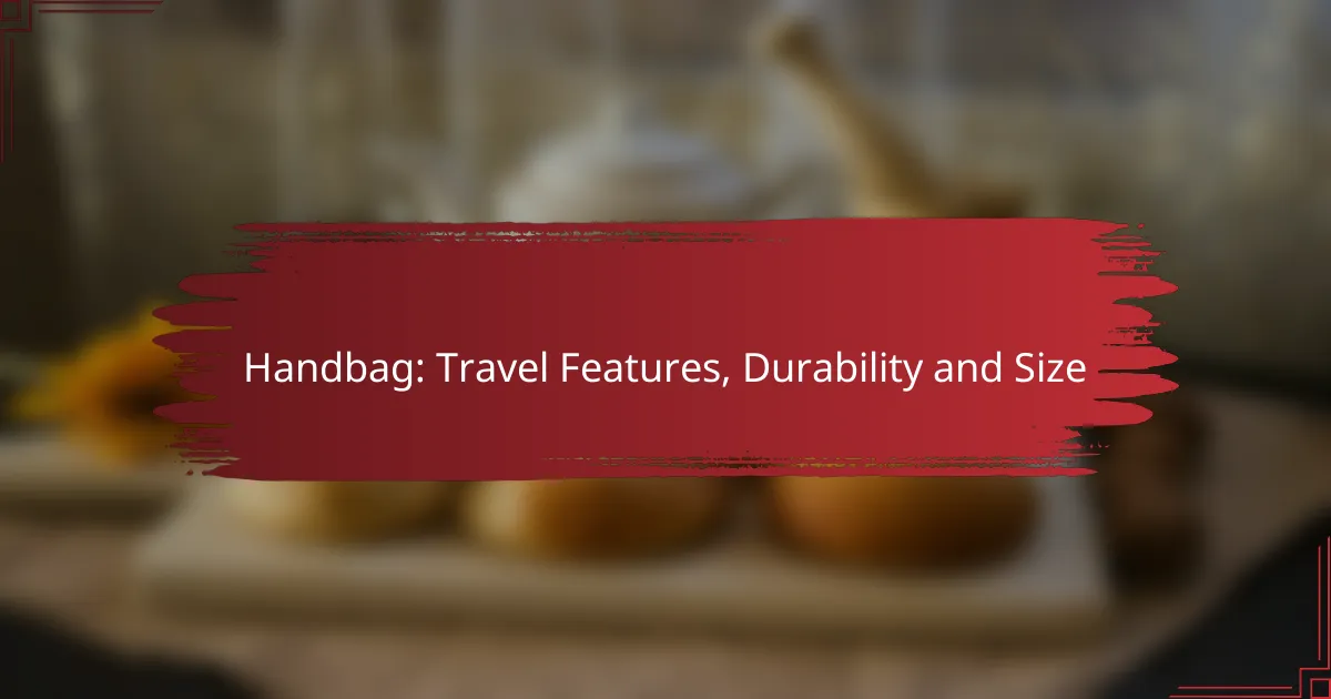 Handbag: Travel Features, Durability and Size