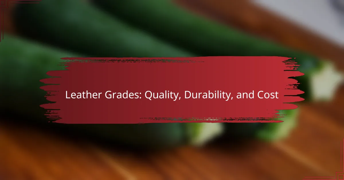 Leather Grades: Quality, Durability, and Cost