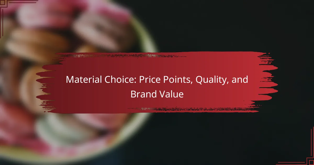Material Choice: Price Points, Quality, and Brand Value