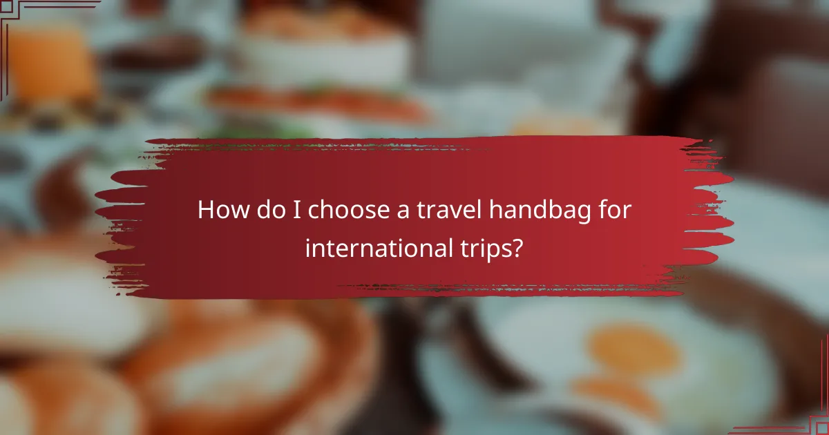 How do I choose a travel handbag for international trips?