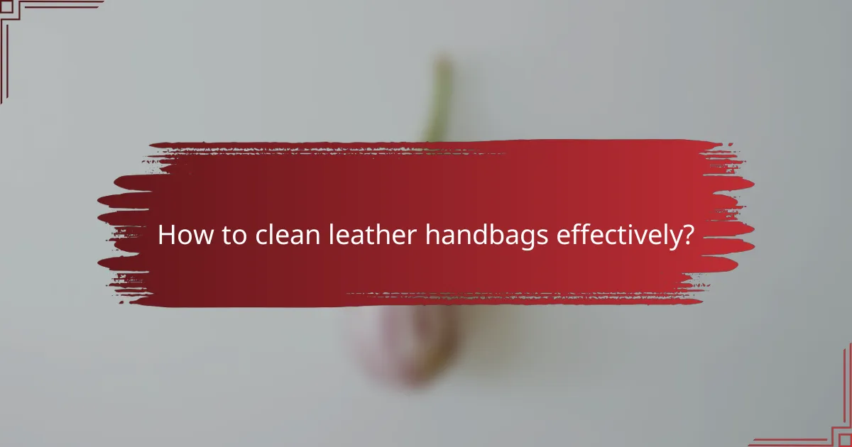 How to clean leather handbags effectively?
