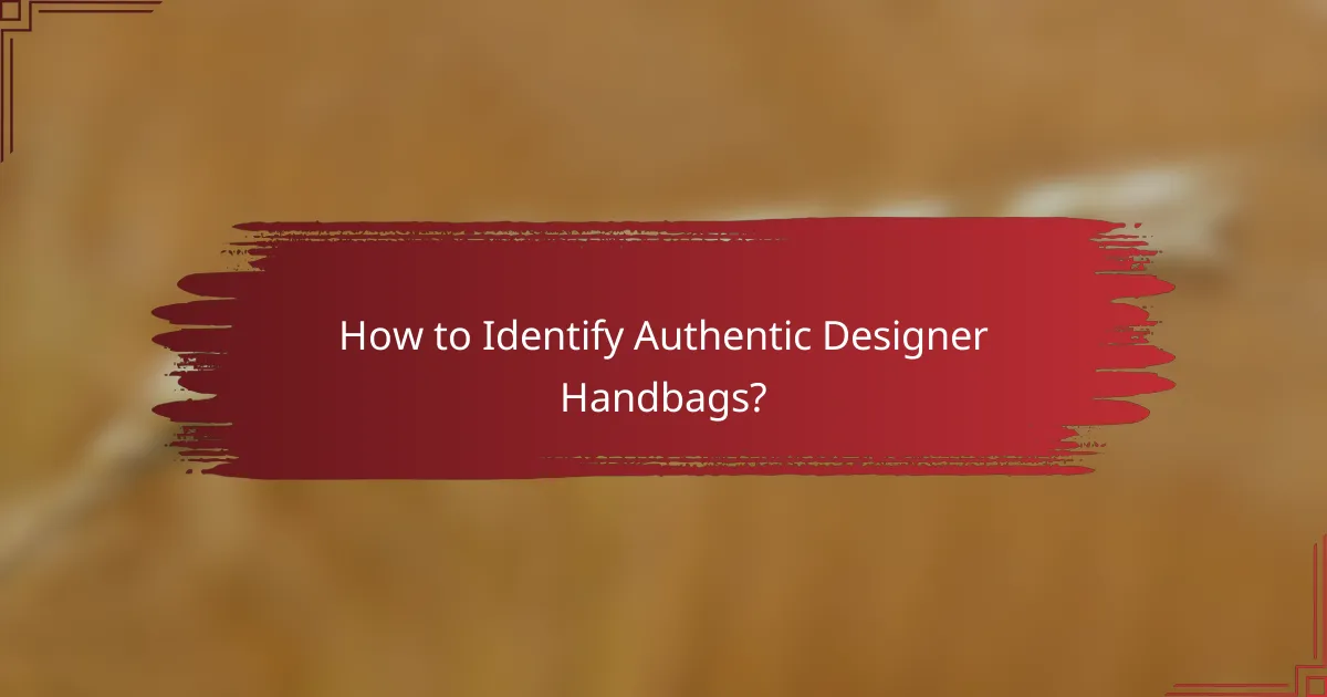 How to Identify Authentic Designer Handbags?