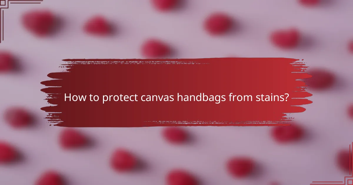 How to protect canvas handbags from stains?