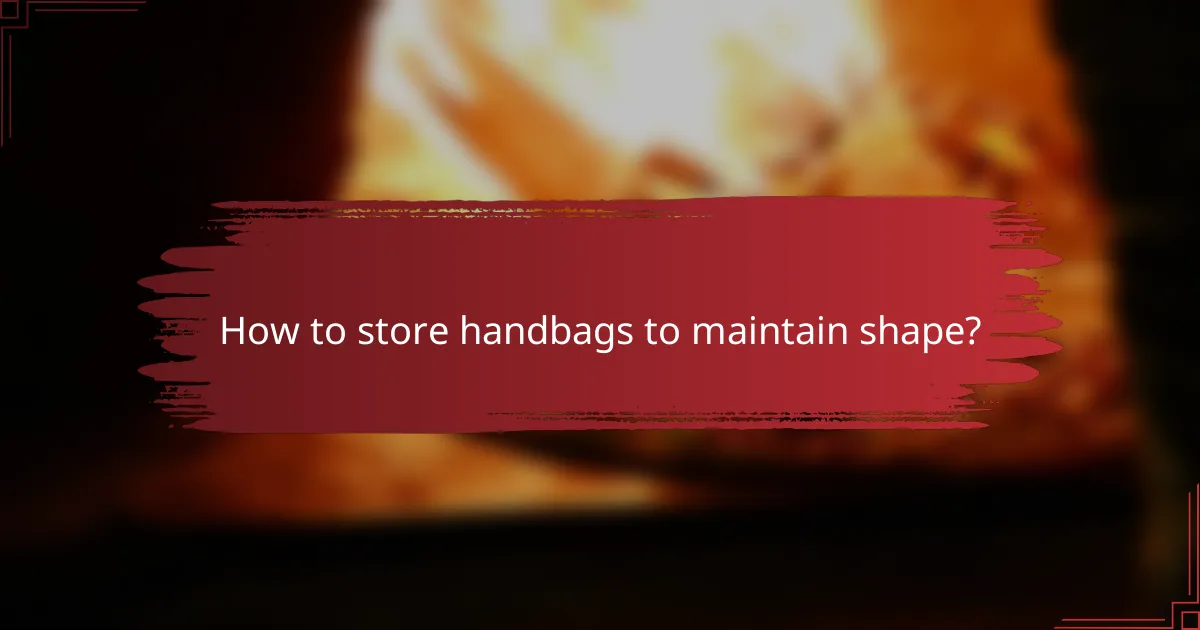 How to store handbags to maintain shape?