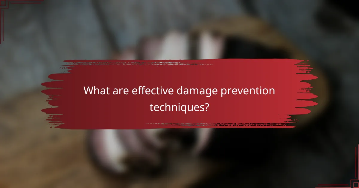 What are effective damage prevention techniques?