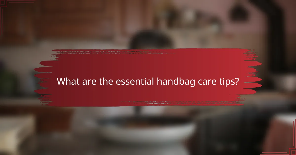 What are the essential handbag care tips?