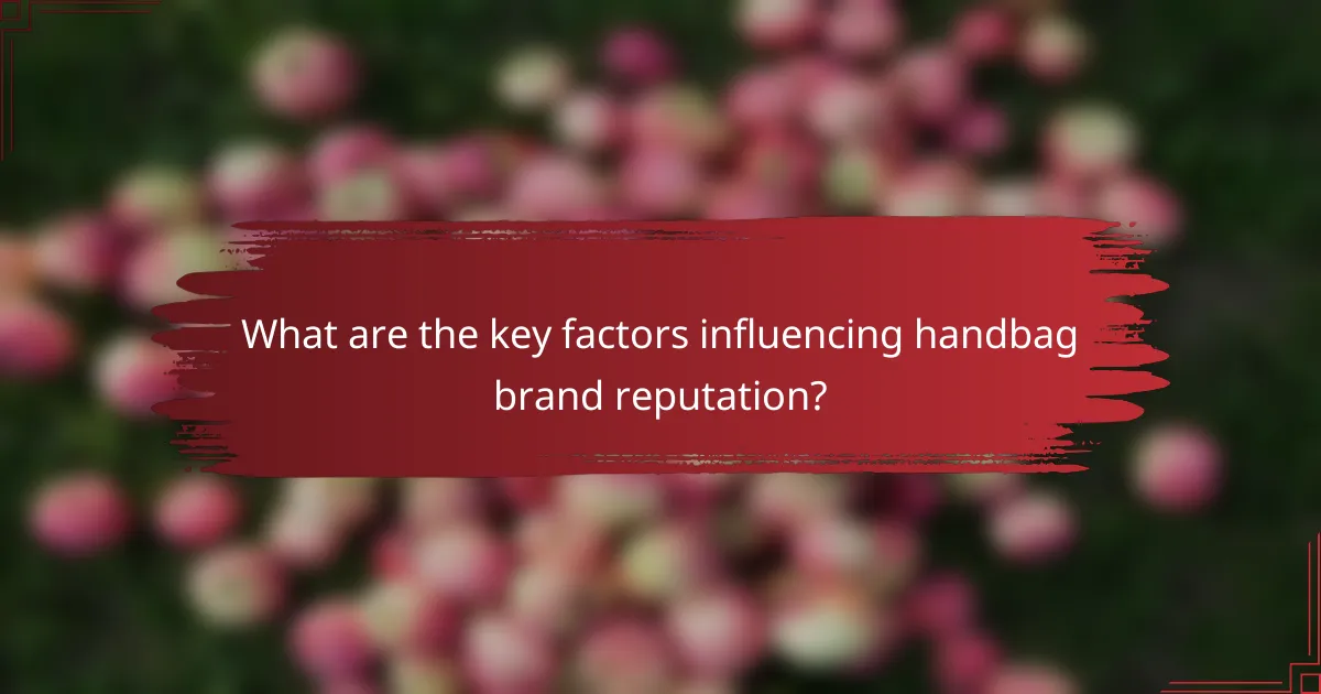 What are the key factors influencing handbag brand reputation?