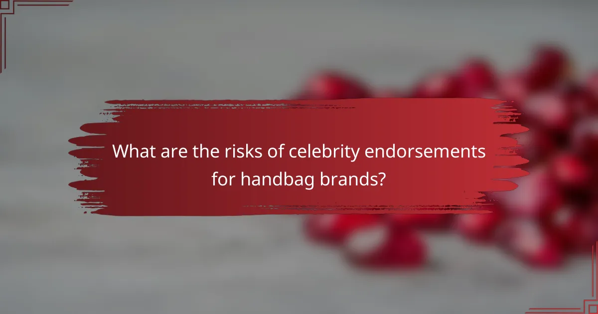 What are the risks of celebrity endorsements for handbag brands?