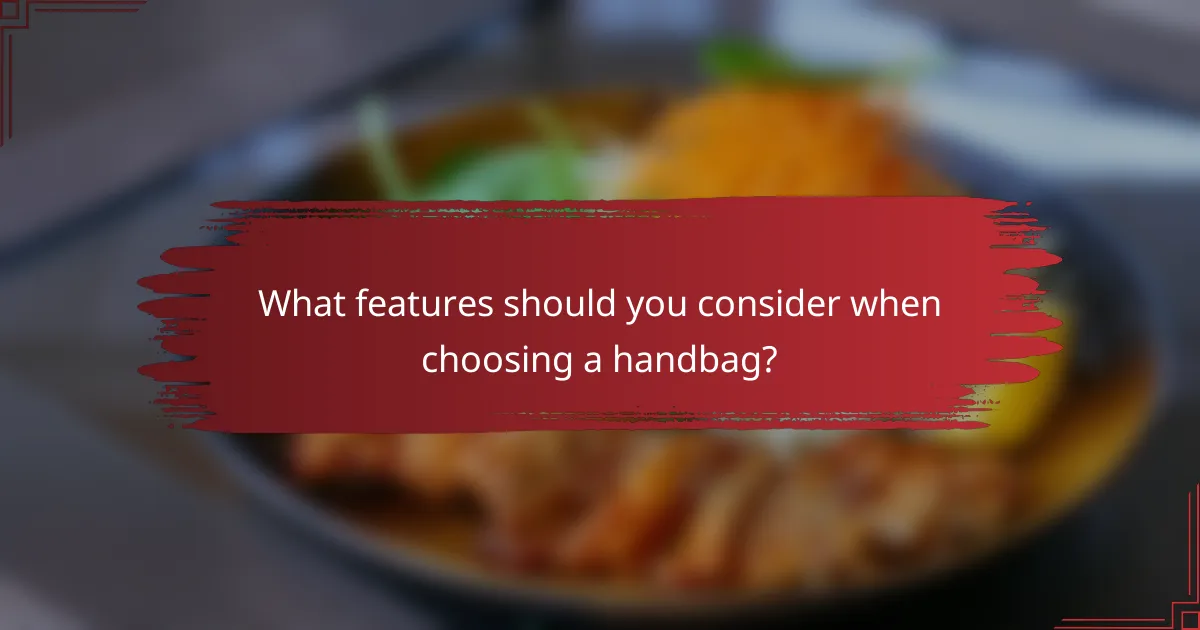 What features should you consider when choosing a handbag?