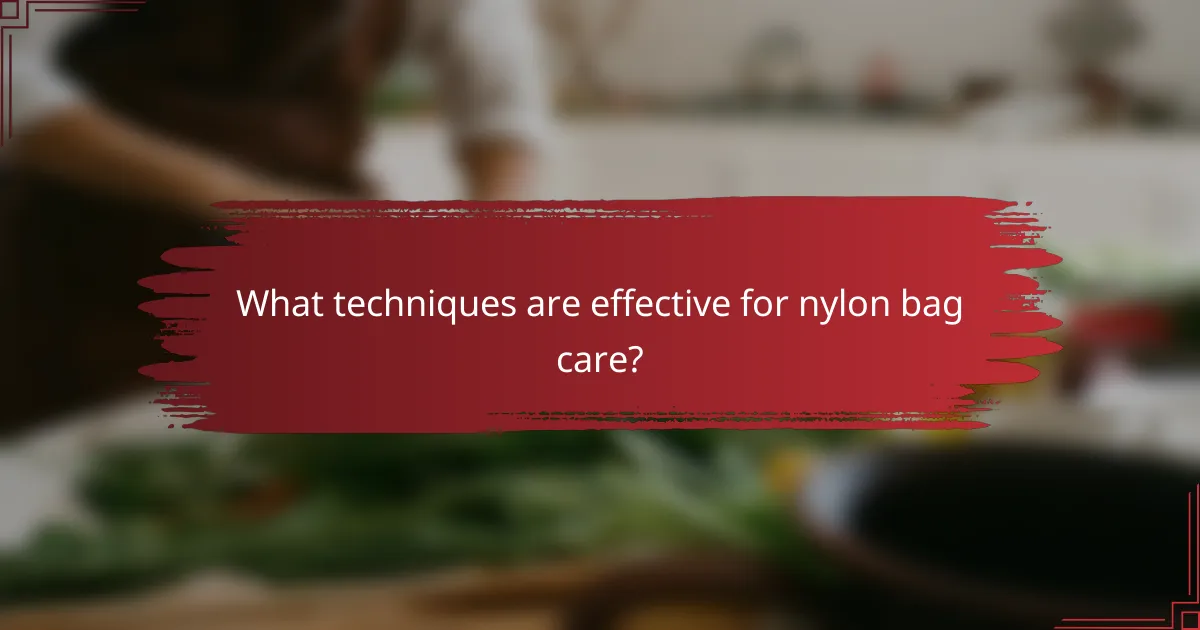 What techniques are effective for nylon bag care?